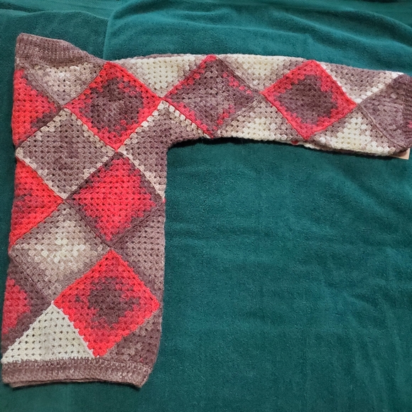 💖 New Handmade Granny Square Crochet Patched Pullover Sweater - Picture 8 of 8